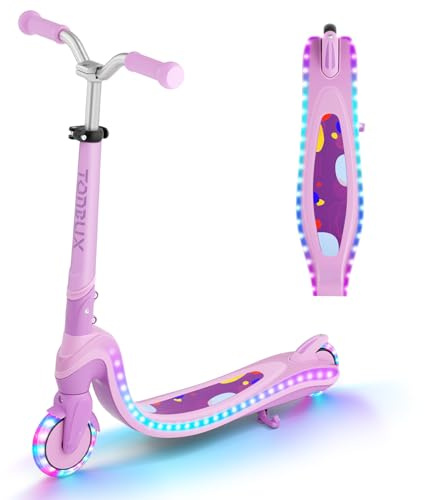 TONBUX Roller Kinder für 3–12 Jahre, Kinderroller mit Cool Beleuchteten Deck und PU-Rädern, 3-Stufig Höhenverstellbarer Scooter mit Ständer, Leicht Roller Kinder 3 Jahre