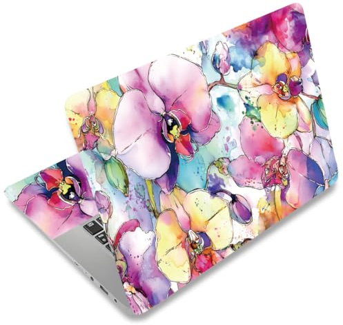 SUPERDANT Laptop Notebook Skin Sticker Cover Decal Flowers Laptop Protector Notebook PC Computer Art Protector Universal Notebooks Vinyl Decals Fits 12 13 13.3 14 15 15.4 15.6 inch