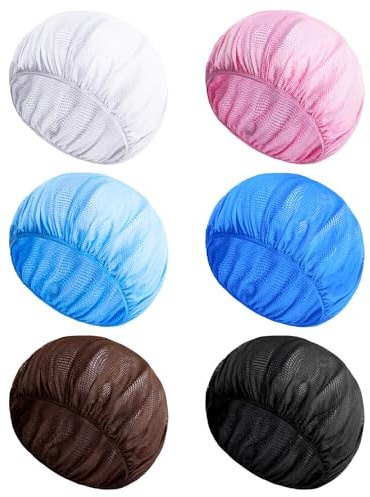 DOPENSPI 6 Pcs Hair Net for Sleeping, 6 Colors Mesh Sleep Bonnet Elastic Night Sleep Caps Breathable Hair Nets for Women