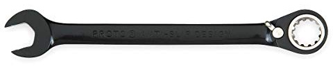 Llave de carraca reversible combinada cromada negra de 1-1/8 pulgadas - Spline