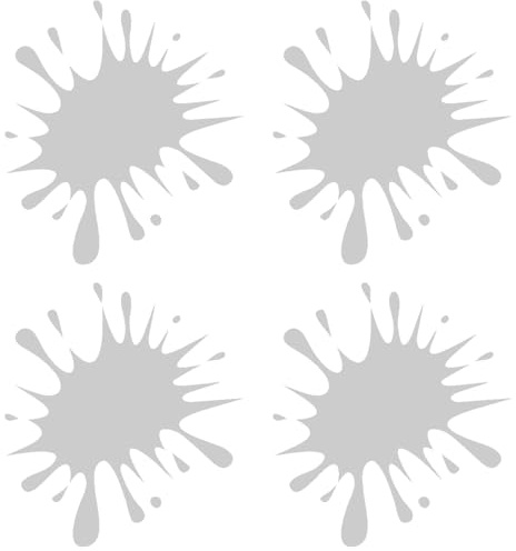 Samunshi® Farbkleckse Aufkleber Klecks Sticker 4er Set 4x6,6x7,3cm silber