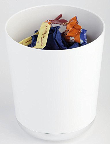 APS 19 BASE CHROME Tisch Abfalleimer / Besteckkorb mit Chromunterteil, 13 x 15 cm, 1.3 ltr. Weiß