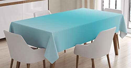 ABAKUHAUS Ombre Tischdecke, Tropical Wasserdruck, Schmutzabweisend Pflegeleicht Waschbar Druck Mit Klaren Farben ohne Verblassen, 140 x 200 cm, Türkis