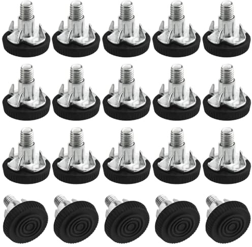 TOVOT 20 Stück M6 Verstellbare Möbelfüße Stellfüße Höhenverstellbare Füße Nivellierfüße Schwarz für Möbel (21MM)