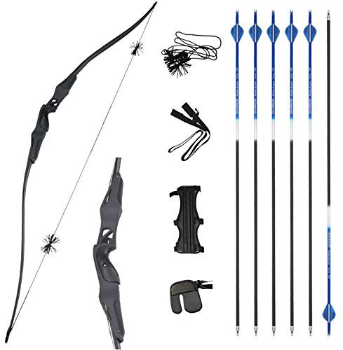 MILAEM Bogenschießen Takedown Recurve Bogen 20-50 lbs ILF Metal Riser Langbogen Outdoor Jagd Ziel Praxis Erwachsener Bogen Rechtshänder