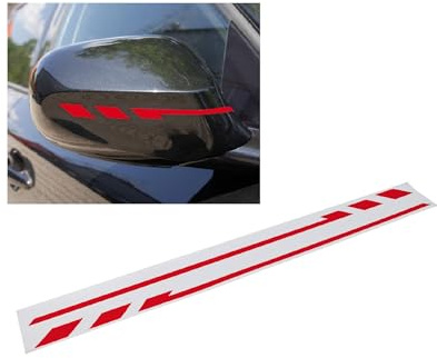 Foliatec PIN Striping Mirror Cap, Auto Zierstreifen für Außenspiegel, Selbstklebend, Waschstraßenfest, Rot, 2 Stück