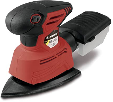STAYER Lijadora Orbital Delta 150W - Smerigliatrice Professionale con Serbatoio Polvere e Levigatrici Divisibili