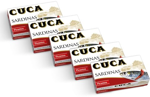Cuca Sardinas en conservas picantes. Pack de 5 latas de 120gr