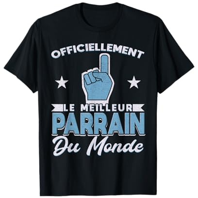 Officiellement Meilleur Parrain Du Monde Baptême Cadeau T-Shirt