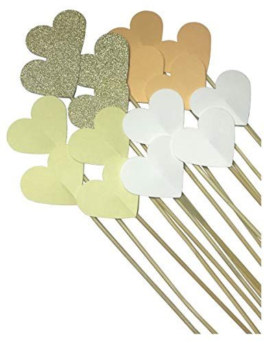 Unser schönster Tag 50 Steckherzen zur Hochzeit Dekoration SH001 - aprikot, vanille, Creme