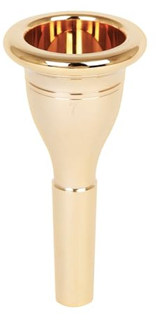Tuba Mouthpiece, Brass Standard Size Mouthpiece for Tuba and Euphonium, Professional Grade Replacement for Students and Musicians, Gold