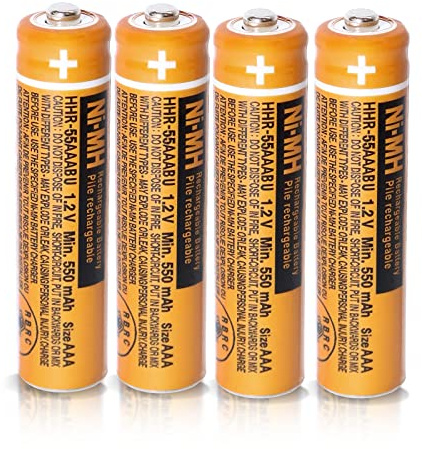 4 Pack HHR-55AAABU 550mAh NI-MH AAA Rechargeable Batteries for Panasonic 1.2V Rechargeable Battery AAA for BT Gigaset Cordless Phones