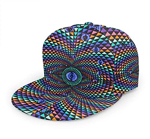 Oaieltj Unisex Baseball Cap Herren Damen Einstellbare Snapback Trucker Hat Mode Hip-Hop Baseball Cap, Buntes psychedelisches Kaleidoskop-Muster, One size