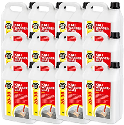 HALBAU Kaliwasserglas 28-30 Rein 60 Liter Kali Wasserglas, Haftgrund | Beton Versiegelung, Holz Imprägnierung, Verkieselung, Mauerabdichtung, Betonschutz, Holzschutz