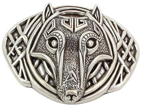 BELTINGER Gürtelschnalle Wolfkopf 4,0 cm | Buckle Wechselschließe Gürtelschließe 40mm Massiv | Wechselgürtel bis 4cm | Silber