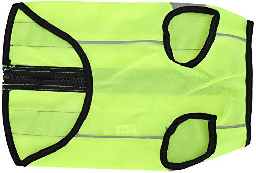 Reflektierende Weste für Hunde, Warnweste für Hunde, Sicherheitskleidung, Leuchtende Jacke, Leichte Haustier-Nachtsicherheitskleidung, Reflektierende Weste mit Reißverschluss(S-Leuchtendes Grün)