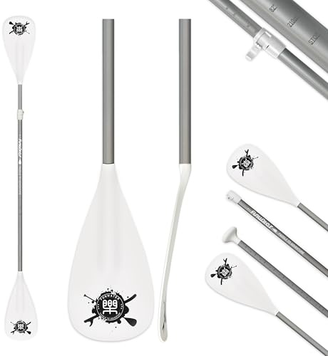 FunWater SUP Paddel – Verstellbares Stand-Up-Paddel, 3 Stück oder 4 Stück schwimmende Legierung, tragbare Paddelbrett-Paddel, leicht und schwimmend, langlebig und verstaubar, effiziente Polsterung | Board-Paddel, leichtes, schwimmendes Paddelboard-Ruder mit Aluminiumfaser-Schaft und verstärkter Nylonklinge