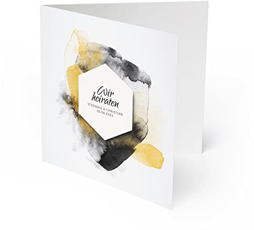 (80 x) Einladungen zur Hochzeit Hochzeitskarten Einladungskarten Karten Pinselstrich