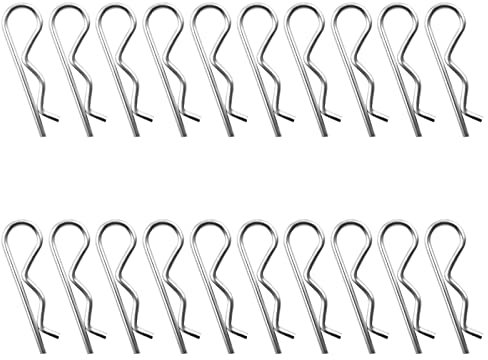 INCREWAY Lot de 20 goupilles fendues argentées M2,5 x 50 mm en acier à haute teneur en carbone