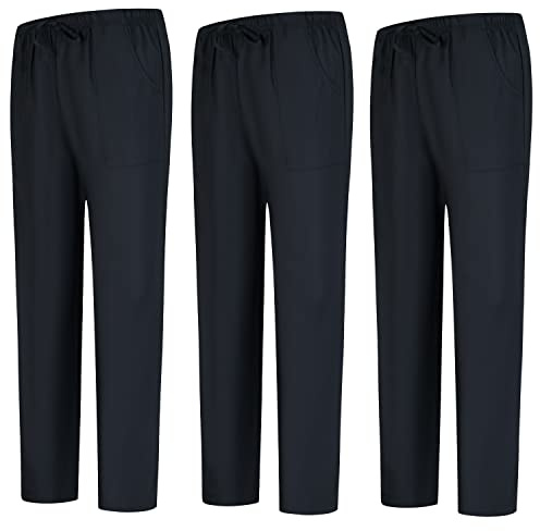 Misemiya - Pack 3 Pcs - Pantalon SANITAIRE Unisex - Uniformes MEDICALES Uniformes SANITAIRES Pantalon DE Travail - Réf 8312 * 3 pcs - X-Small, Noir 68