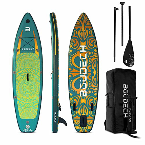 Stand Up Paddle Board Flatwater/Touring - Tavola da SUP gonfiabile 300X75X15 cm con pagaia regolabile, cavigliera, gonfiatore, kit riparazione e borsa da trasporto. Peso Max 140kg