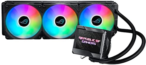 ASUS ROG Ryujin II 360 ARGB All-in-one Liquid CPU Cooler 360mm Radiator (3.5 Color LCD, Embedded Pump Fan, 3X ROG 120mm ARGB Radiator Fans, Compatible with Intel LGA1700, 1200 and AM5, AM4 Socket)