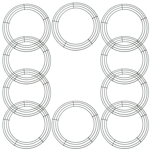 JOIKIT 10 Pack 12 Inch Metal Wire Wreath Frame, 30cm Green Wire Wreath Rings for Wedding Decorations
