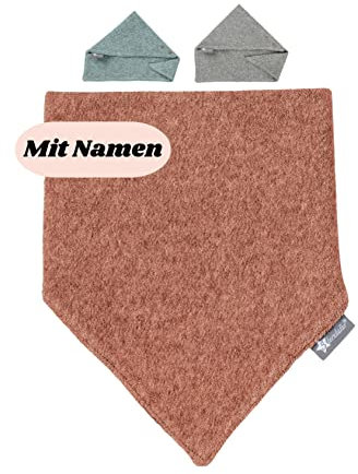 Sterntaler Baby Halstuch mit Name bestickt | Baumwolle Frottee | Sterntaler personalisiert Dreieckstuch | 0-4 Jahre | Druckknopf | Kinder Halstuch Name (Frottee Braun)