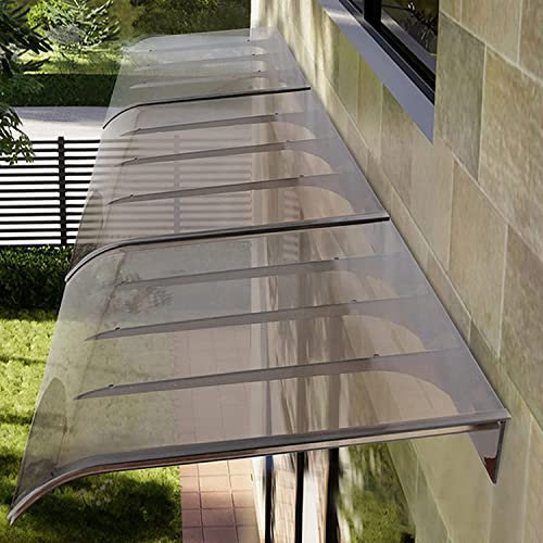Polycarbonate Porch Awning,Curved Door Window Awning Canopy Outdoor Awning Front Door Canopy,Uv Protection, Waterproof and Durable, for Front/Back Door Porch (50x100cm/20x39in)