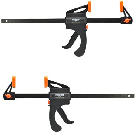 Rexxer 2er Set Einhandzwingen - Schnellspannzwingen zum Klemmen & Spannen (600 mm x 63 mm) Holzzwingen für präzise Fixierung & Spannarbeiten
