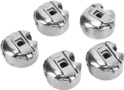 QANYEGN 5 teiliges Nähmaschinen Spulenkapsel, Edelstahl Universal Spulenkapsel, Nähmaschinen Zubehör, für Haushalt Basteln und Nähen