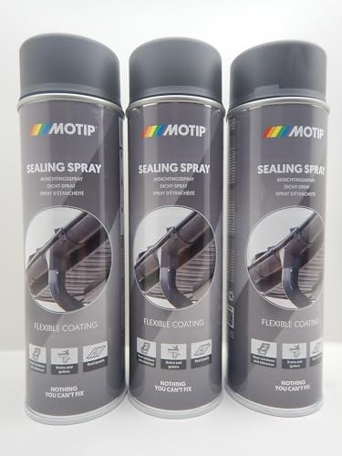 3x Motip 500ml Dichtungsspray Abdichten versiegeln Risse Wasser Leck Dachrinne