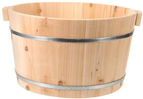 MAGICLULU Fußeimer Pedikürebecken aus kinderbadewanne badewannenstifte für kinder Wäschewanne Holzwascheimer Fußwaschbecken Maniküre Fußwanne Schüssel Pediküre Fußbad hölzern