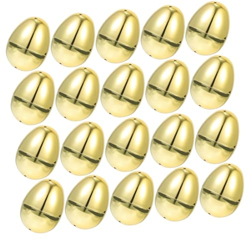 GARVALON 20Stücke Befüllbare Plastik-ostereier für Ostern Deko Simulierte Goldene Eier als Geschenkboxen und Süßigkeitenverpackungen für Osterfeiern Partys und Dekorationen