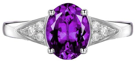 BCughia Hochzeit Ring Damen, Ring Silber 925 Verlobungsring Oval Form Zirkonia Ring Größe 48 (15.3)
