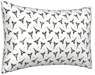 Federa per cuscino in seta per capelli e pelle, con stampa a blocchi di cuori, federa in raso con cerniera, 50,8 x 76,2 cm, con cerniera, regalo per donne e uomini