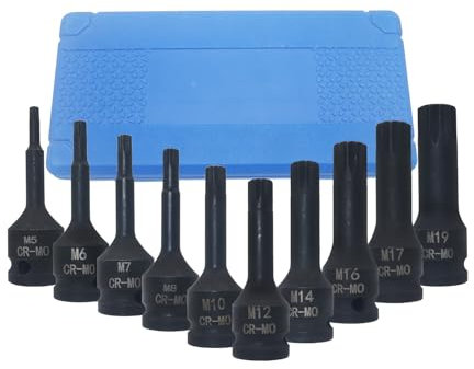 Juego de llaves de vaso hexagonales de 1,27 cm (XZN Triple Square Bit Socket Set)