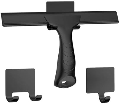 BHFYOB Silicone Shower Squeegees with Hooks for Glass Door Stainless Steel Window Wiper with Handle for Bathroom Car