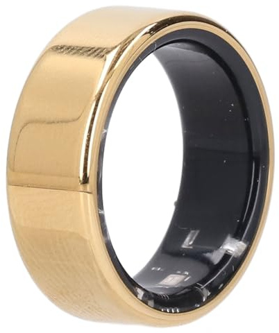 Annadue Anillo Inteligente, Anillo de Rastreador de Ejercicios con Sincronización en Tiempo Real, Carga Magnética, Resistente Al Agua IP68,Acero Inoxidable,Apariencia Simple, para