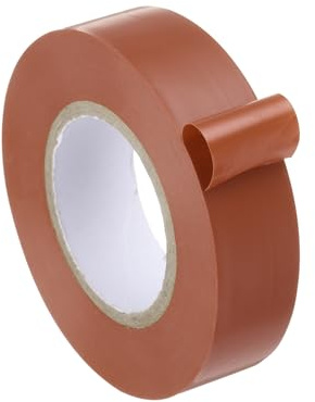 sourcing map Cinta eléctrica, 3/10.2 cm x 20.1 m, resistente al agua, adhesivo de goma, cinta aislante ignífuga de PVC, uso a no más de 600 V, marrón, 1 unidad