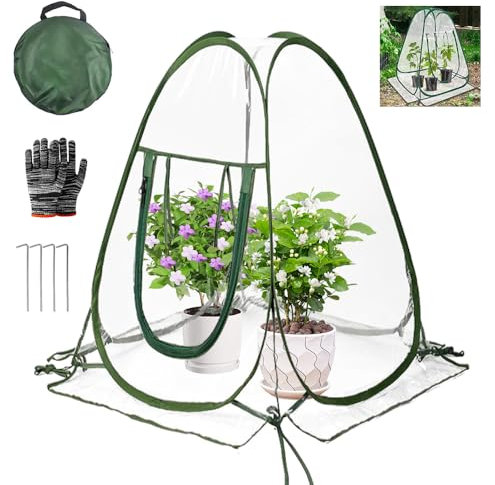 Serra Pop up Grow House,Tenda Della Serra 70 x 70 x 80 cm,Mini Serra da Giardino,Piccola Serra Per Verdure, Piccola Tenda Invernale Per Piante,Trasparente Piccola Portatile Copertura Per Piante