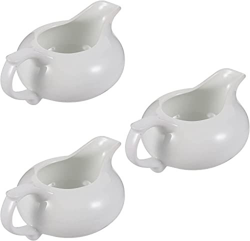 Cuencos Salsas Jarra de salsa para espuma con mango de crema de cerámica de 3 piezas, salseras para cocina, aderezos para ensaladas caseras, para uso doméstico, café, restaurante Salsera térmica