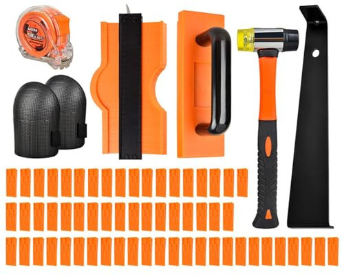 Rrlihjgu Kit de réparation de parquet stratifié - 107 pièces - Outils de réparation de sols stratifiés - Outils polyvalents pour revêtement de sol stratifié