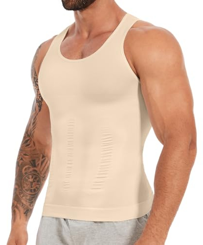 SLIMBELLE Body Shaper herr elastisk undertröja herr snäv kompression skjorta midjeformare figurformande mage väg skjorta män