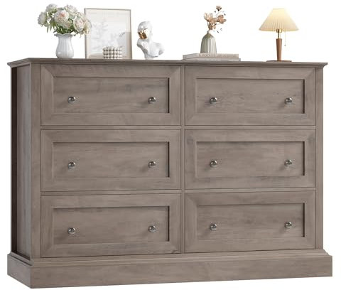 FOREHILL Kommode mit 6 Schubladen 120cm breit Sideboard Komodenschrank für Schlafzimmer Wohnzimmer Flur aus Holz 120 x 42,5 x 82,5 cm