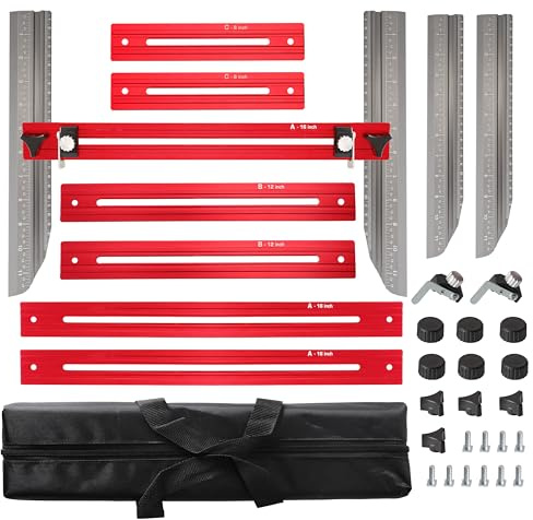 Stair Measuring Tool, Stair Tread Template Tool, Aluminum Alloy Measuring Shelf Layout Tools, for Various Layout Items for Handrails Window Shelf