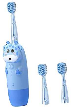 Ipetboom Babyzahnbürste Elektronische Kinderzahnbürste aus Silikon und PC Wasserfest Sanfte Schallfunktion für Babys und Kinder