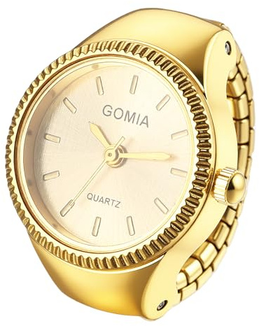 Lancardo Ringuhr Fingeruhr Elastische Damen: Glänzend Analoge Quarzuhr Fingerringuhr Golduhr Stretchband Ring Uhr Uhrenring Damenuhren Geschenke für Frauen Mädchen Gold