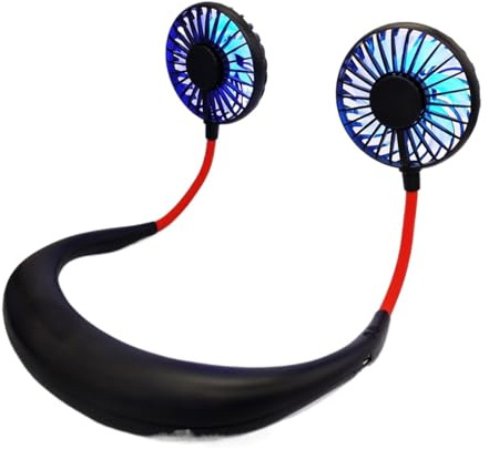 Neck Fan with 360° Adjustable Heads, USB Rechargeable Hands-Free Personal Fan with 3 Speeds, Portable Wearable Fan for Outdoor Sports Travel