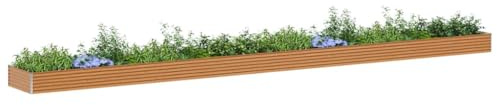 vidaXL Jardinière surélevée 970 x 100 x 36 cm Acier galvanisé, Jardin et Terrasse, Bac à Plantes Métallique, Lit Élevé Extérieur, Solutions pour Espaces Urbains, Design Durable